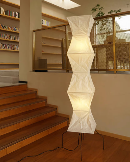 Lampadaire en papier de riz élégant – Éclairage sleek et stylé pour votre salon et votre chambre à coucher