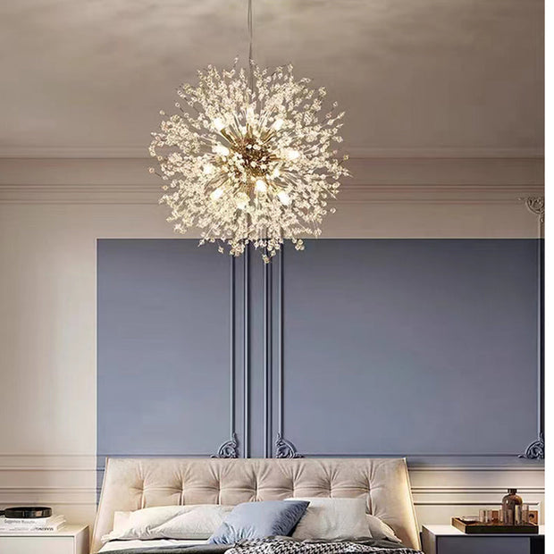 Enchanting dandelion-shaped LED crystal pendant – A chic accent for your living room and dining spaces