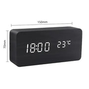 Elegant wooden LED alarm clock - Contemporary design with a bright digital display