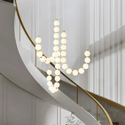 Exquisite Beaded Chandelier – Elegant LED Lighting in Metal and Acrylic (H65 cm)