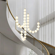 Exquisite Beaded Chandelier – Elegant LED Lighting in Metal and Acrylic (H65 cm)