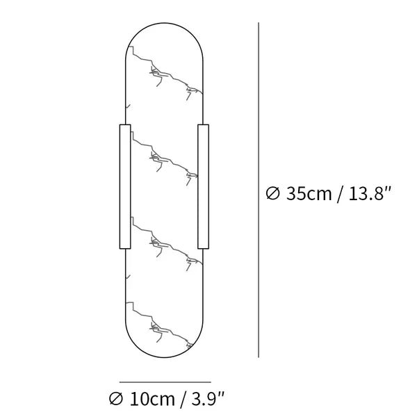 Väggapplikation i förlängd och elegant alabaster - Stilfull elegans med chic mässingsdetaljer