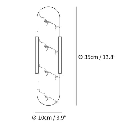 Väggapplikation i förlängd och elegant alabaster - Stilfull elegans med chic mässingsdetaljer