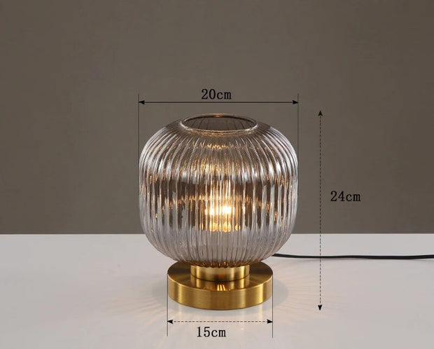 Elegant Nordic glass table lamp – Illuminate your space with modern elegance and a soft LED glow