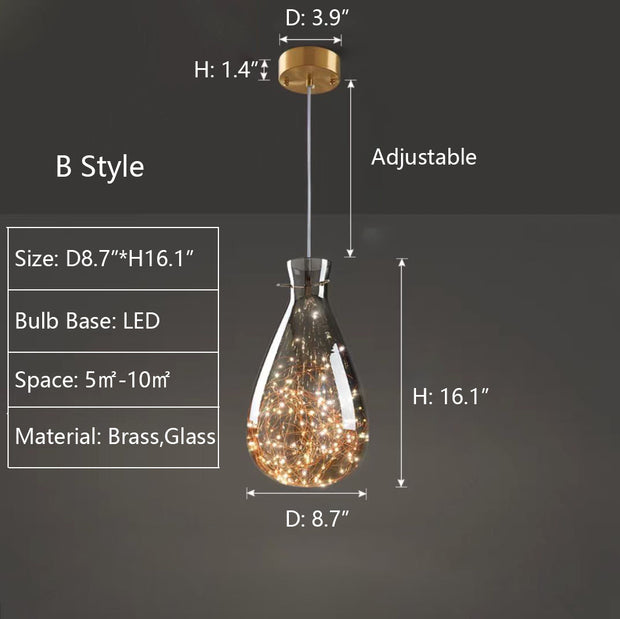 Elegant glass and brass pendant – Stylish lighting for your living room and kitchen