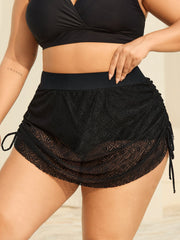 Bas de Maillot de Bain Femme Noir Taille M avec Détails en Dentelle et Cordon Ajustable