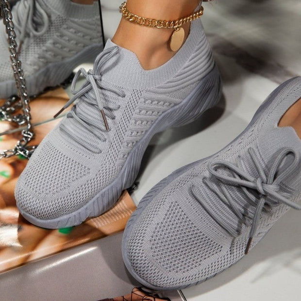 Baskets Femmes Légères Blanches Antidérapantes en Maille Respirante – Sneakers Confortables pour Usage Quotidien