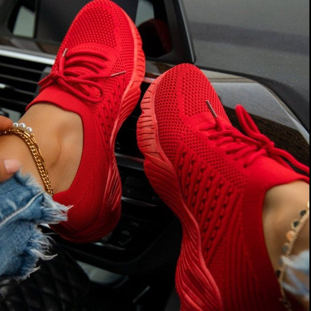 Baskets Femmes Légères Blanches Antidérapantes en Maille Respirante – Sneakers Confortables pour Usage Quotidien