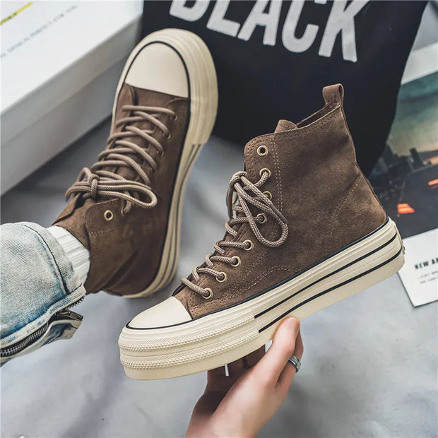 High-Top Suede Sneakers for Women with Platform Sole – Ultimate Elegance and Comfort