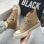 High-Top Suede Sneakers for Women with Platform Sole – Ultimate Elegance and Comfort