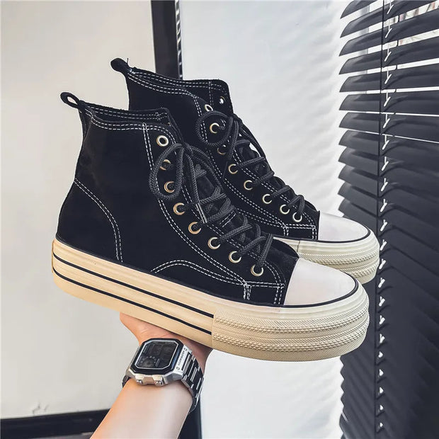 High-Top Suede Sneakers for Women with Platform Sole – Ultimate Elegance and Comfort