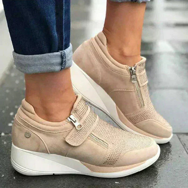 Helena Orthopedic Sneakers with Rhinestones – Ergonomic Comfort and Wedge Sole, Size 36 to 41