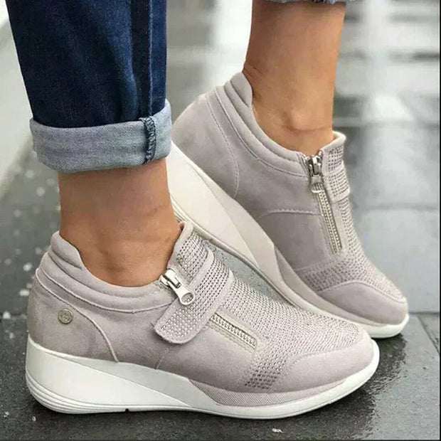 Helena Orthopedic Sneakers with Rhinestones – Ergonomic Comfort and Wedge Sole, Size 36 to 41