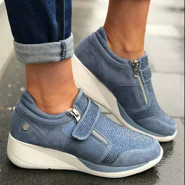 Helena Orthopedic Sneakers with Rhinestones – Ergonomic Comfort and Wedge Sole, Size 36 to 41