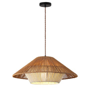 Elegant Japanese rattan hanging lamp – Retro zen-inspired pendant lamp with E27 socket