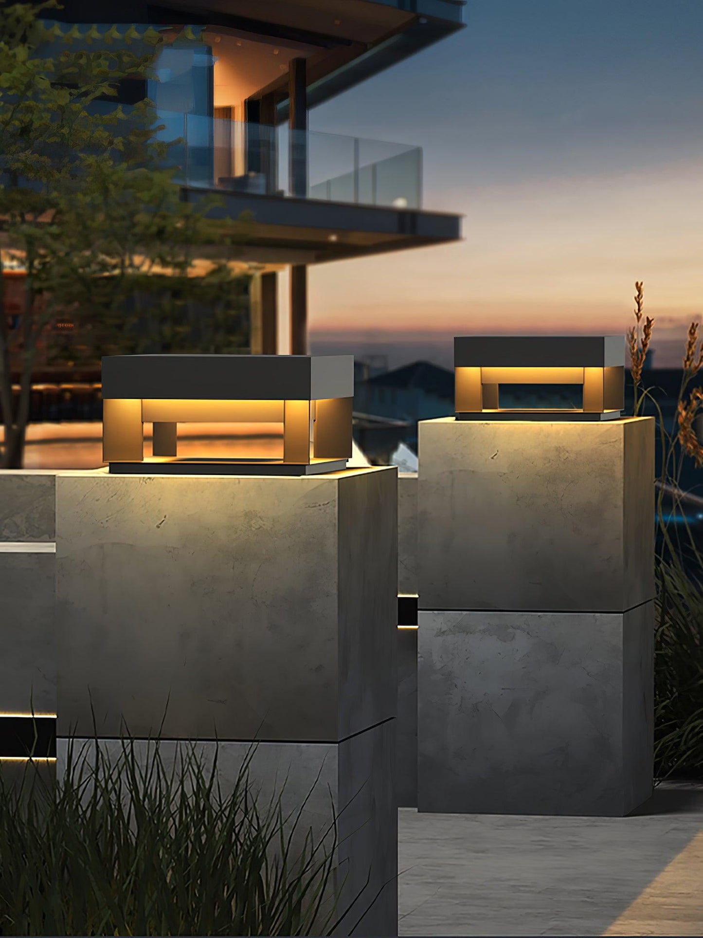 Lumineuse colonne extérieure solaire élégante – Éclairage de jardin LED durable