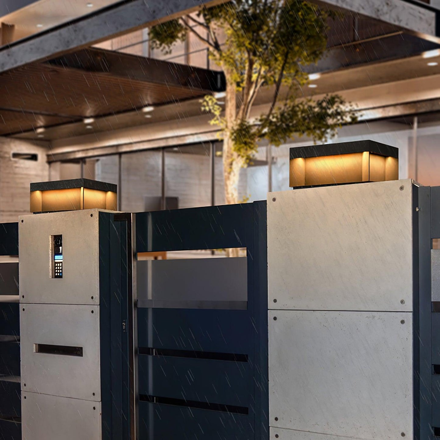 Lumineuse colonne extérieure solaire élégante – Éclairage de jardin LED durable