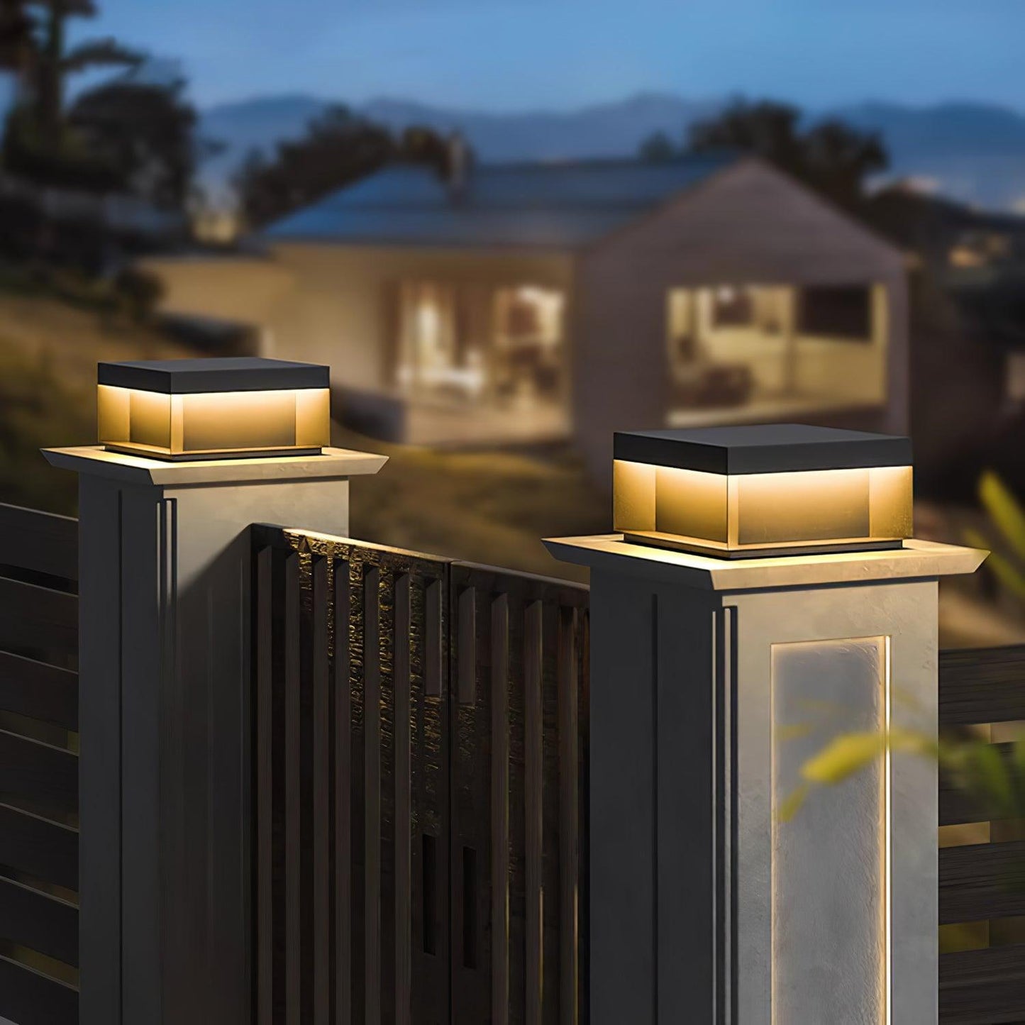 Lumineuse colonne extérieure solaire élégante – Éclairage de jardin LED durable
