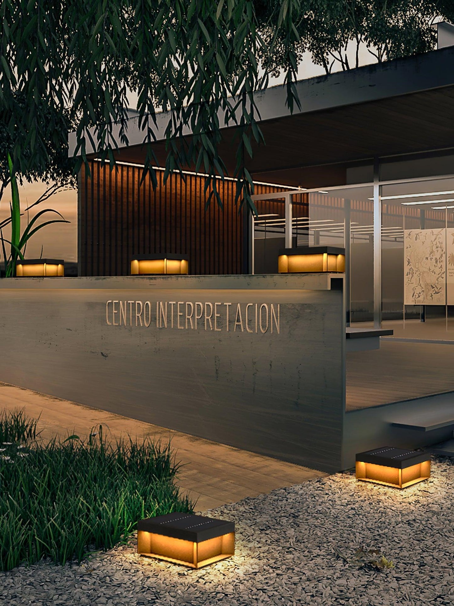 Lumineuse colonne extérieure solaire élégante – Éclairage de jardin LED durable