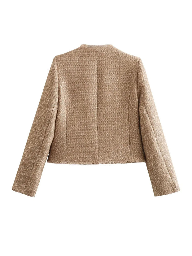 Women's Tweed Blazer Melinda, Fitted Cut and Timeless Elegance for All Occasions