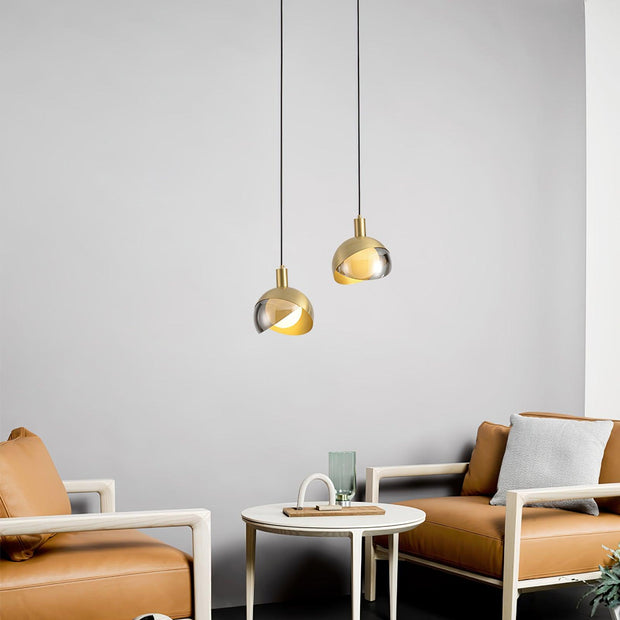 Suspension urbaine minimaliste élégante - combinaison de métal et de verre design