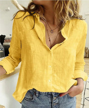 Casual White Women's Blouse in Lightweight Fabric with Elegant Design - Size S to XL