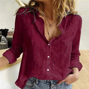 Casual White Women's Blouse in Lightweight Fabric with Elegant Design - Size S to XL