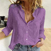 Casual White Women's Blouse in Lightweight Fabric with Elegant Design - Size S to XL