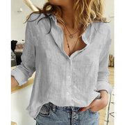 Casual White Women's Blouse in Lightweight Fabric with Elegant Design - Size S to XL