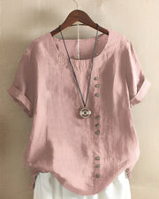 Elegant White Women's Blouse in Cotton and Polyester – Chic Women's Shirt with Casual Fit