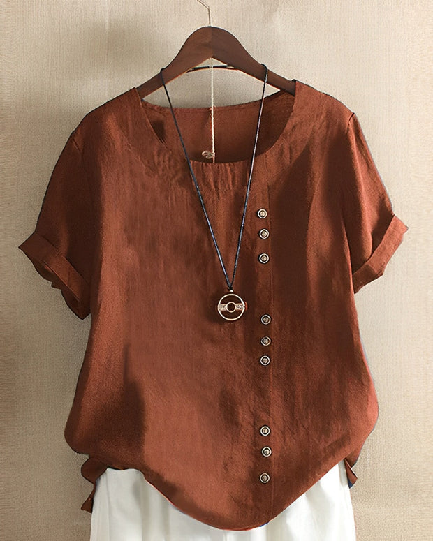 Elegant White Women's Blouse in Cotton and Polyester – Chic Women's Shirt with Casual Fit