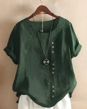 Elegant White Women's Blouse in Cotton and Polyester – Chic Women's Shirt with Casual Fit