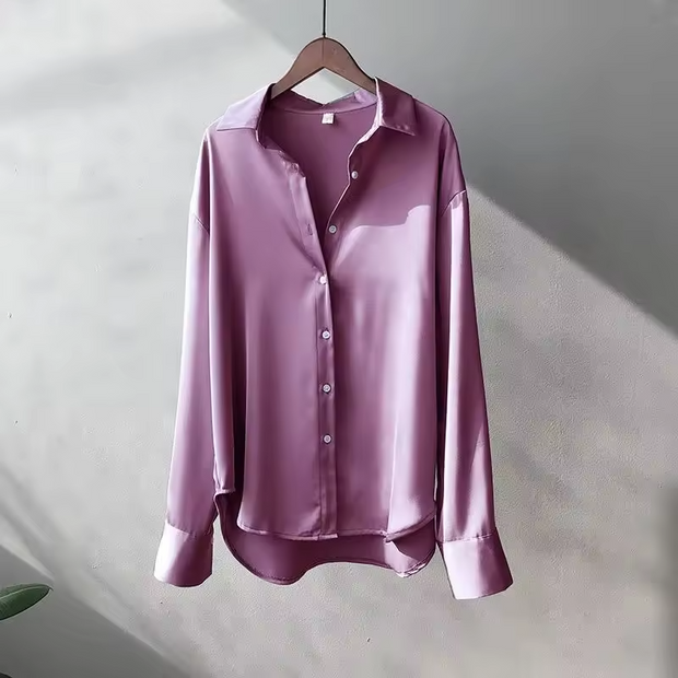 Blouse Blanche Femme en Soie à Manches Longues – Chemisier Femme Chic pour Occasions Professionnelles et Spéciales