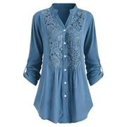 Blouse Longue Élégante avec Manches Bouffantes – Confort et Style pour le Bureau