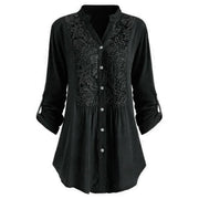 Blouse Longue Élégante avec Manches Bouffantes – Confort et Style pour le Bureau