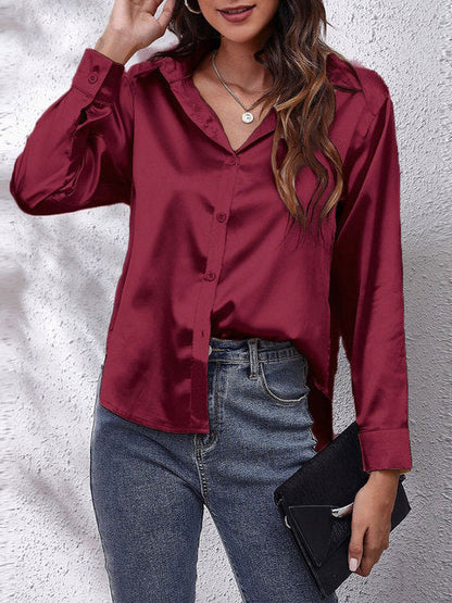 Blouse en Soie Élégante avec Manches Longues – Confort Absolu et Design Sophistiqué