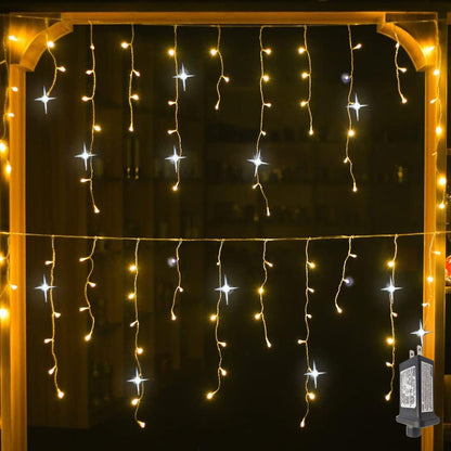 Illuminez votre jardin et votre patio avec les lumières de rideau extérieur ShineDrape - Décoration élégante pour tout espace