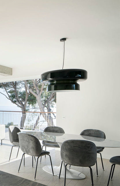 Superbe Suspension en Verre Soufflé Bohemia – Embrassez l'Élégance Organique avec Éclairage LED Intégré