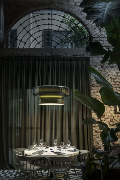 Superbe Suspension en Verre Soufflé Bohemia – Embrassez l'Élégance Organique avec Éclairage LED Intégré