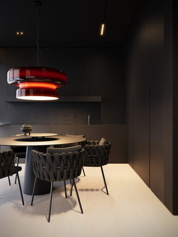 Superbe Suspension en Verre Soufflé Bohemia – Embrassez l'Élégance Organique avec Éclairage LED Intégré