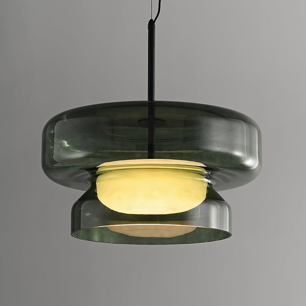 Superbe Suspension en Verre Soufflé Bohemia – Embrassez l'Élégance Organique avec Éclairage LED Intégré