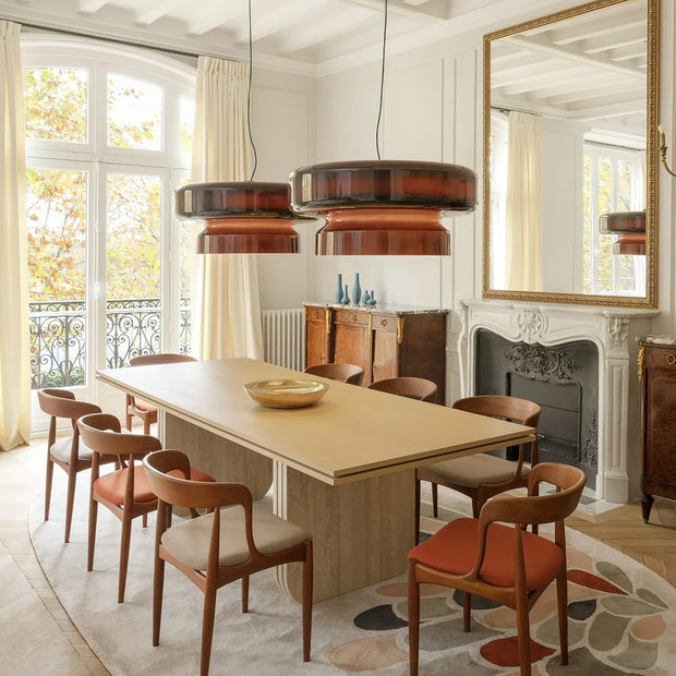 Superbe Suspension en Verre Soufflé Bohemia – Embrassez l'Élégance Organique avec Éclairage LED Intégré