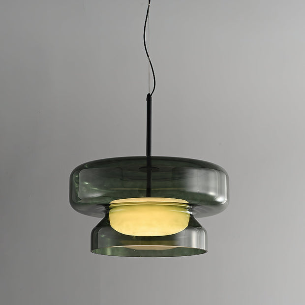 Superbe Suspension en Verre Soufflé Bohemia – Embrassez l'Élégance Organique avec Éclairage LED Intégré