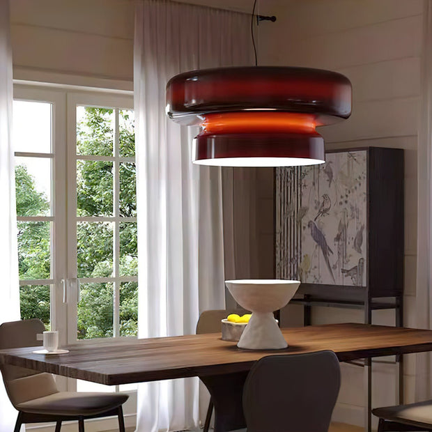 Superbe Suspension en Verre Soufflé Bohemia – Embrassez l'Élégance Organique avec Éclairage LED Intégré