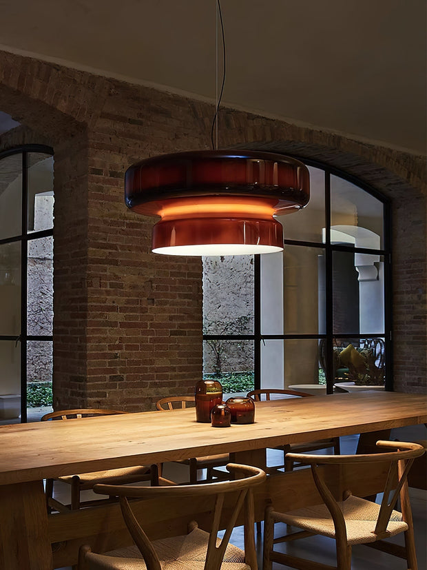 Superbe Suspension en Verre Soufflé Bohemia – Embrassez l'Élégance Organique avec Éclairage LED Intégré