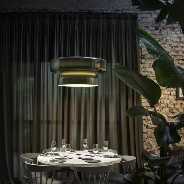 Superbe Suspension en Verre Soufflé Bohemia – Embrassez l'Élégance Organique avec Éclairage LED Intégré