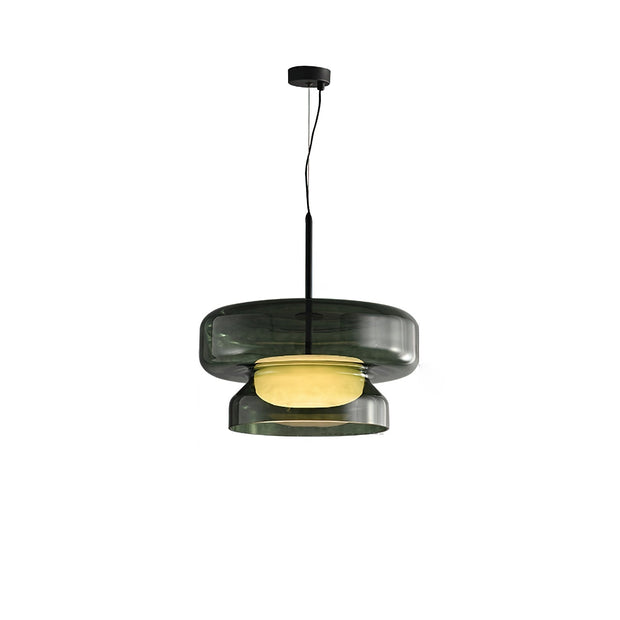 Superbe Suspension en Verre Soufflé Bohemia – Embrassez l'Élégance Organique avec Éclairage LED Intégré