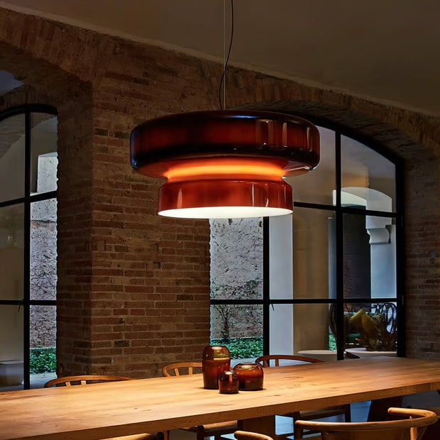 Superbe Suspension en Verre Soufflé Bohemia – Embrassez l'Élégance Organique avec Éclairage LED Intégré