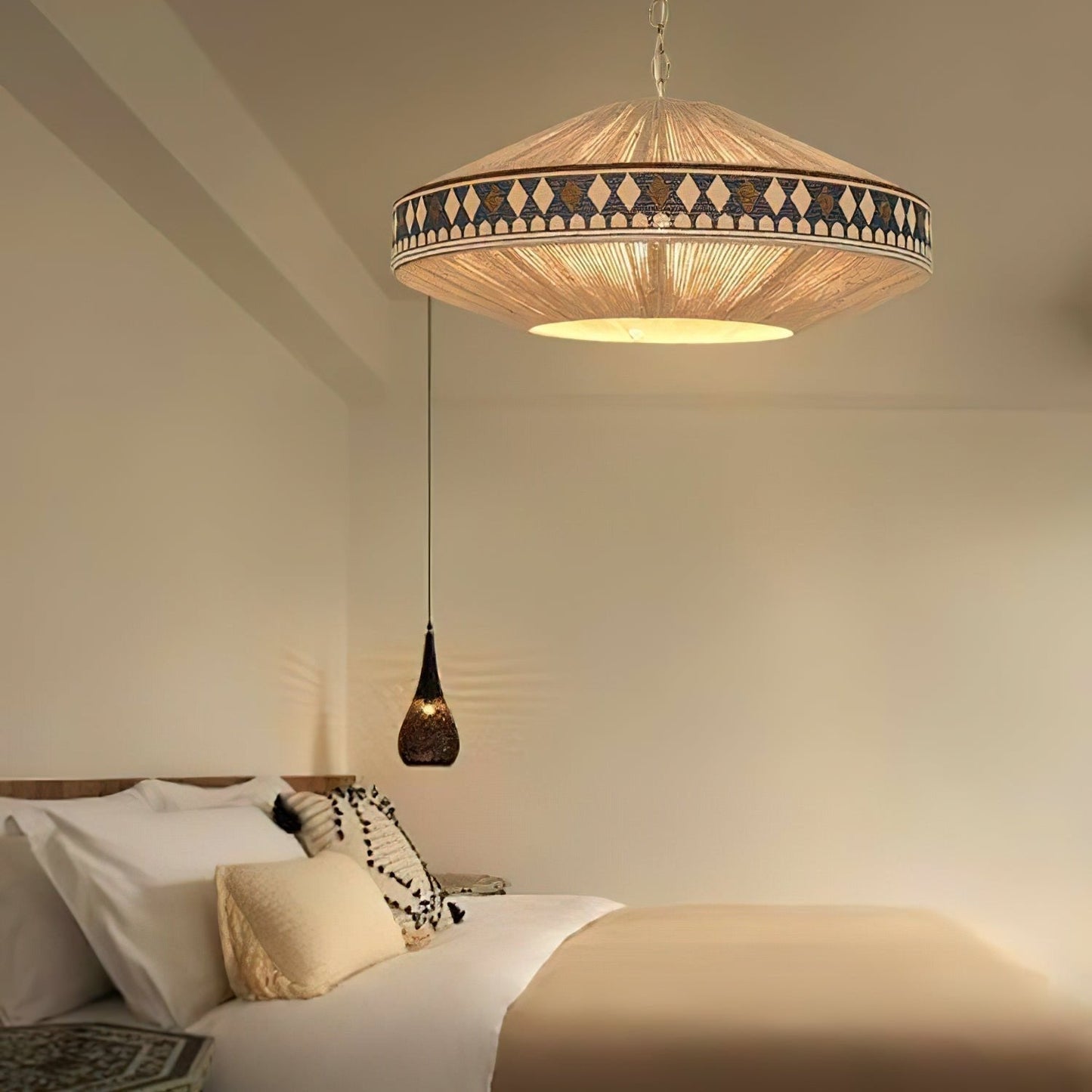 Lumineuse hängande lampa med bohemiska fransar – taklampa inspirerad av stammar med elegant stil och graciösa fransar