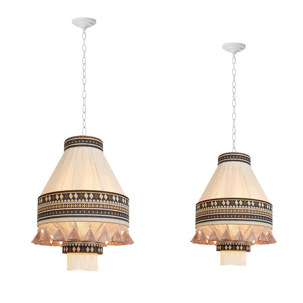 Bright Bohemian Chic Fringe Pendant – Hanging Lamp Inspired by Tribes with Elegant Style and Graceful Fringes